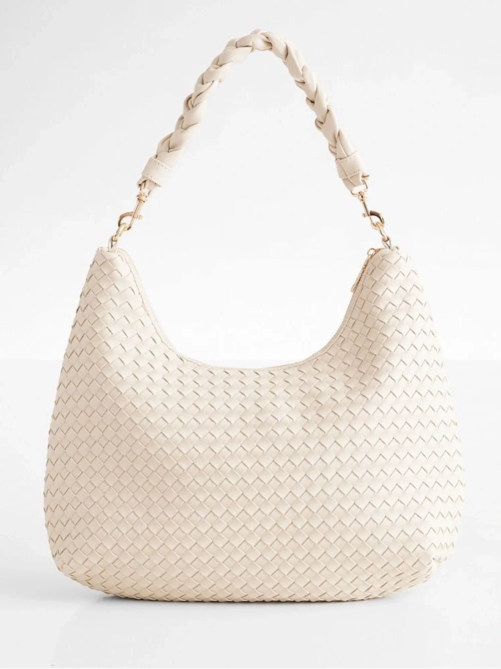 Vici At My Side Faux Leather Woven Convertible Hobo Bag